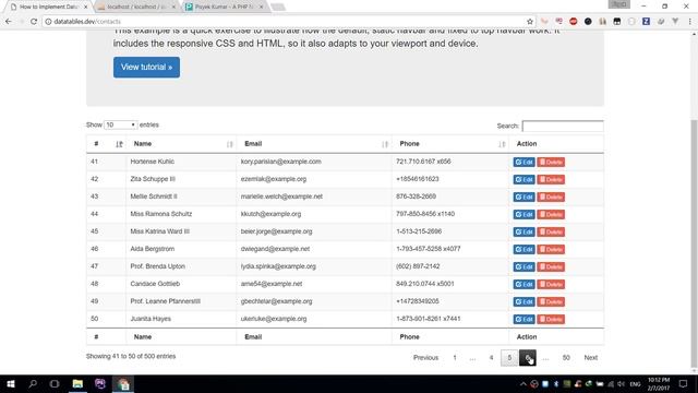 How to implement DataTables Ajax with Laravel 5 смотреть онлайн