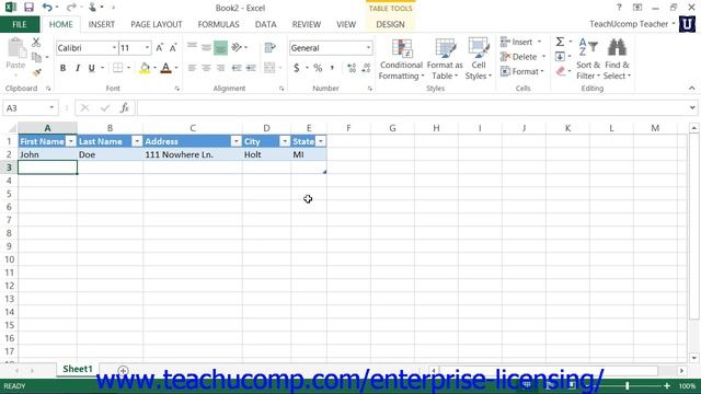 Microsoft Office Excel Tutorial 2013 Creating Tables 20.2 Employee Group Training смотреть онлайн