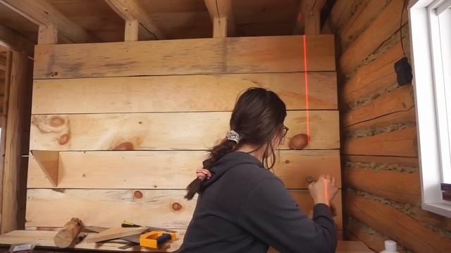 Building A Log Cabin | Ep. 52 | Kitchen Shelves + Running Water + Gutters + DIY Curtains