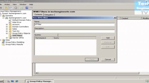 Configure WMI (Windows Management Instrumentation) Filter via GPO from ADDS - Windows Server 2008