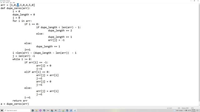 How to do in-place duplicated zeros in an array - Leetcode Python solution by Elrik смотреть онлайн