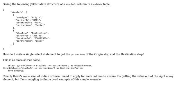 Databases: Postgresql JSONB Column, how to query for multiple specific elements in a JSON array смотреть онлайн