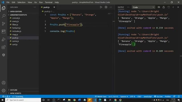 Push Array Method | Javascript Tutorial смотреть онлайн