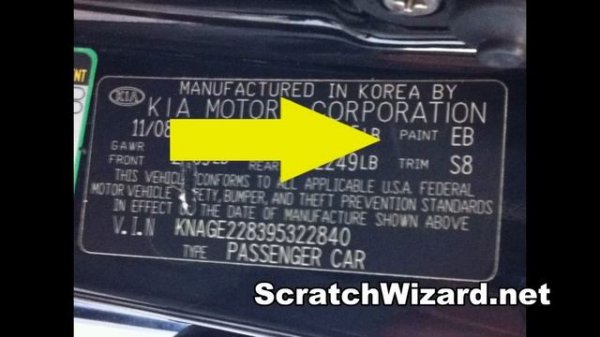 How to find your Kia paint code.