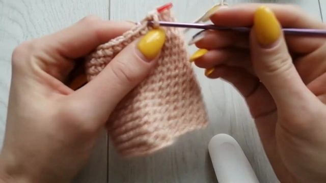 Столбики без накида. Узор Галочка. Узор Крестик. смотреть онлайн