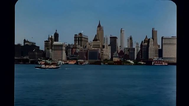 New York 1940s, Waterfront In Color [60fps,Remastered] Added Sound!