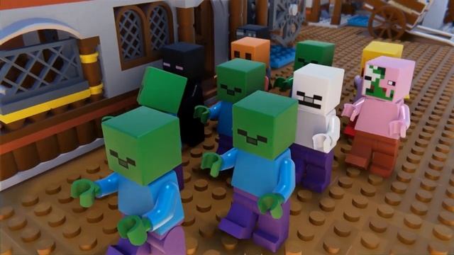 LEGO ATTACK ON MINECRAFT GIANT ZOMBIE MONSTER TITAN!!! смотреть онлайн