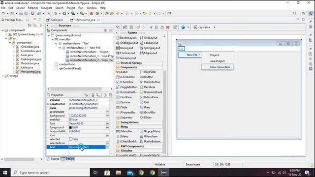 Java Swing : Menu Components in detail | JMenuBar | JMenu | JMenuItem | Hindi Tutorial смотреть онлайн