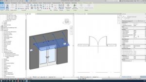 Revit. Козырек. Стеклянный навесной