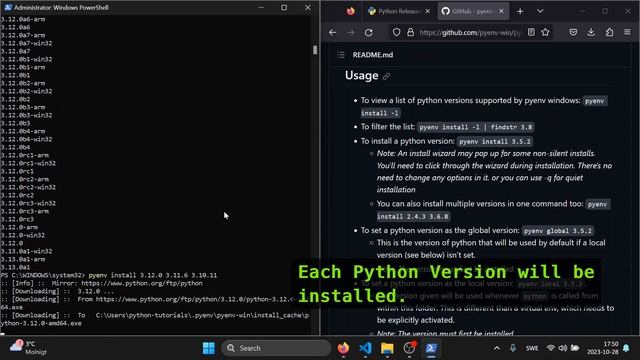 How to install Python 3.12 (and 3.11) on Windows 10/11 and manage them easily at the same time. смотреть онлайн