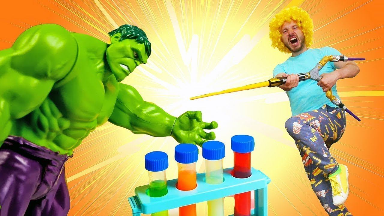 Toys For Kids & Superhero In Real Life. Star Wars Lightsaber Vs Nerf Gun. Hulk & Superhero Toys