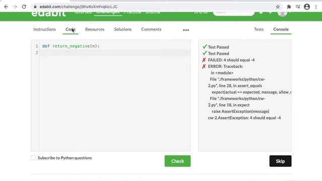 Python Function: Return a Negative смотреть онлайн