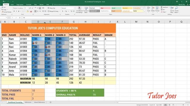 Conditional Formating in Microsoft Excel 2016 in Tamil смотреть онлайн