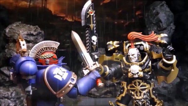 Joytoy Warhammer 40K stop motion short film - 1/18 action figure ultramarines vs chaos fight scene