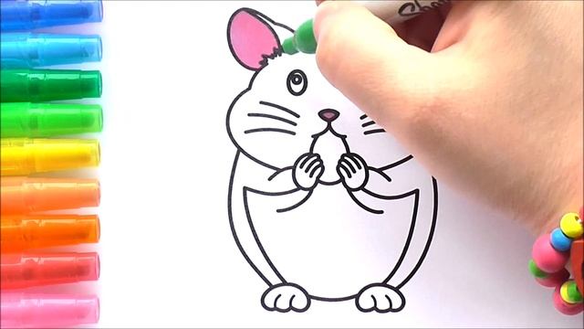 Хомяк Раскраска для Детей Рисуем Раскраски для Малышей // Hamster for Kids Coloring for Toddlers смотреть онлайн