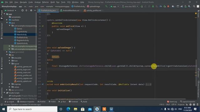 money earning application in android studio | Upload image to firebase and retrieve data смотреть онлайн