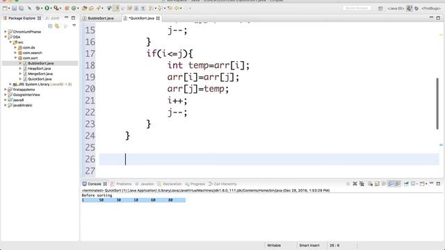 32- Quick Sort implementation in Java смотреть онлайн