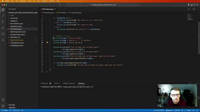 Foojay - Getting Started With Java - 05. If, Then, Else смотреть онлайн