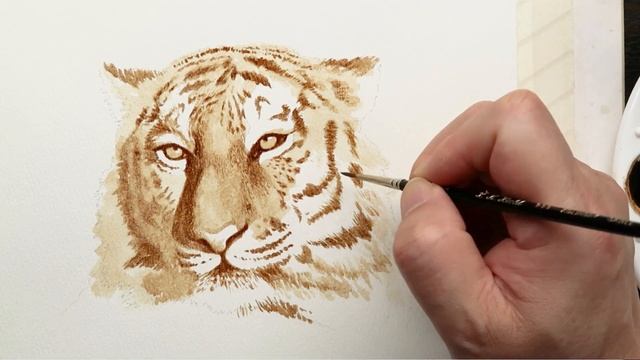How to Draw a Tiger with Coffee | Coffee Painting Tutorial смотреть онлайн