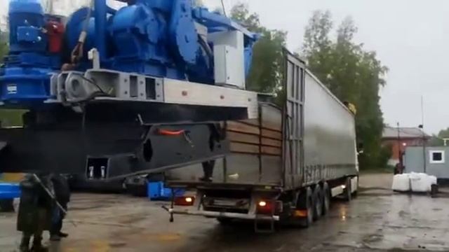 РДК-250М погрузка крана в стандартные полуприцепы. смотреть онлайн