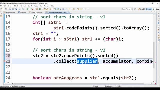 string anagrams v1 in java смотреть онлайн
