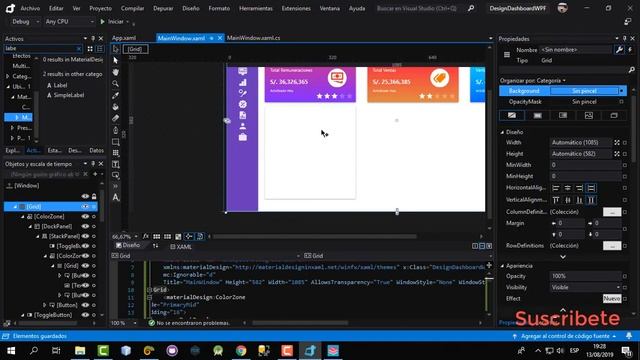 Design Dashboard | Visual Studio | C# - WPF | Material Design XML & LiveChart смотреть онлайн