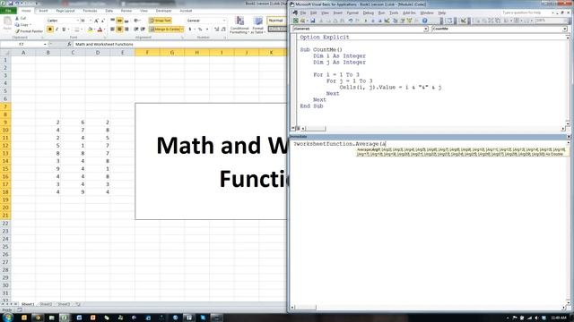 Excel VBA Worksheet Function and Math смотреть онлайн