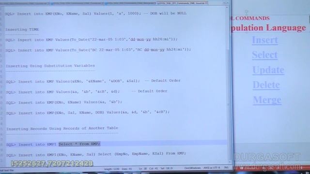 Oracle Tutorial || Oracle|Sql commands DML Commands Part - 1 by basha смотреть онлайн
