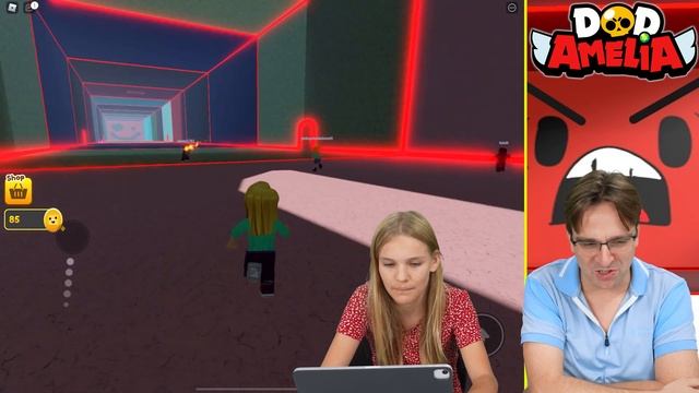 Amelia & Dad lets play Roblox - Be Crushed by a speeding Wall смотреть онлайн