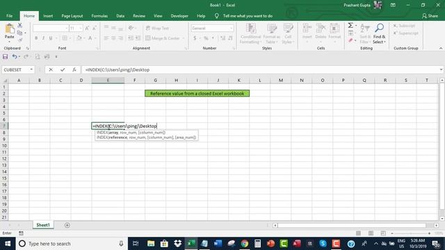 Reference value from a closed workbook in Excel смотреть онлайн
