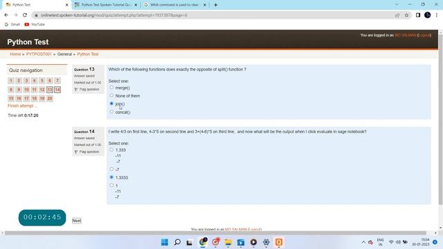 Python Spoken Tutorial || Answer ?% || #python #spoken #tutorial || #bkpi @rangbaazdabanggsalman смотреть онлайн