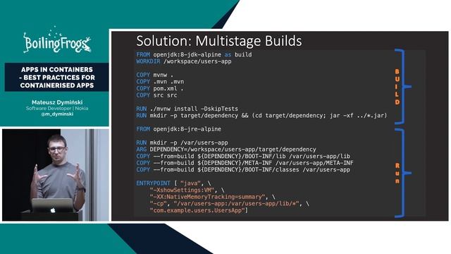 Boiling Frogs 2020 - Mateusz Dymiński - Apps in Containers – Best Practices for containerised Apps смотреть онлайн