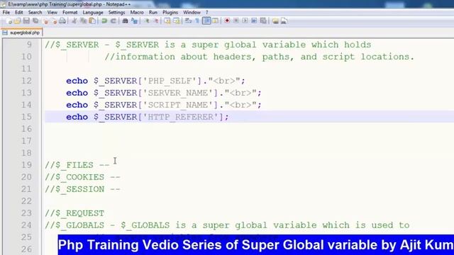 How to use globals variables in php in hindi 11 of 30 смотреть онлайн
