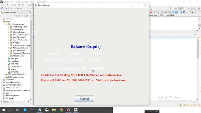 ATM Machine Project In Java смотреть онлайн