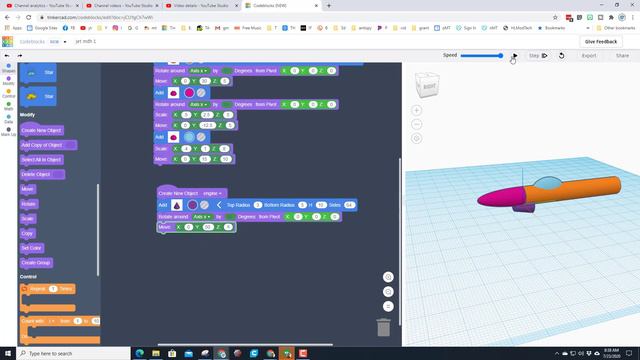 Create a 3D model Jet using Code! A Tinkercad Codeblocks Creation смотреть онлайн