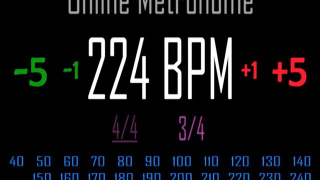 Metronomo Online - Online Metronome - 224 BPM 3/4 смотреть онлайн