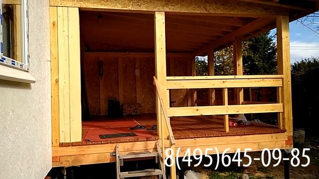 Открытая веранда 3,0х5,0м с односкатной крышей смотреть онлайн