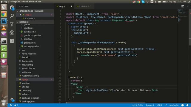 React-Native tutorial # 12 Swipe Event | Pan Responder смотреть онлайн