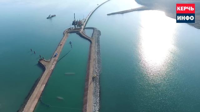 Съемка строительства Керченского моста с квадрокоптера 5 ноября 2016 года смотреть онлайн
