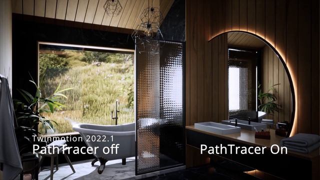 Twinmotion 2022.1 PathTracer on vs off Rendering Test. смотреть онлайн