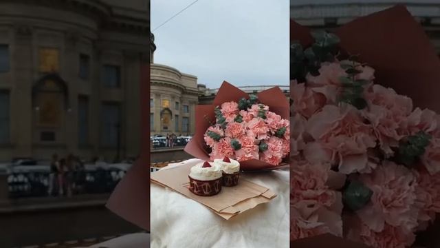 Букет из персиковых гвоздик и эвкалипта #цветыспб #букетназаказ #букет #питер #спб #цветысдоставкой смотреть онлайн