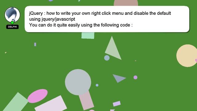 jQuery : how to write your own right click menu and disable the default using jquery/javascript смотреть онлайн