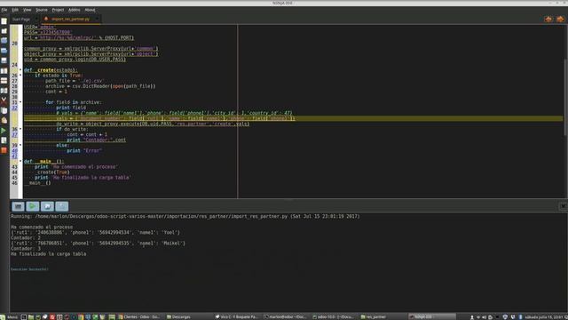 Odoo Importar Datos con ayuda Script en Python desde CSV смотреть онлайн