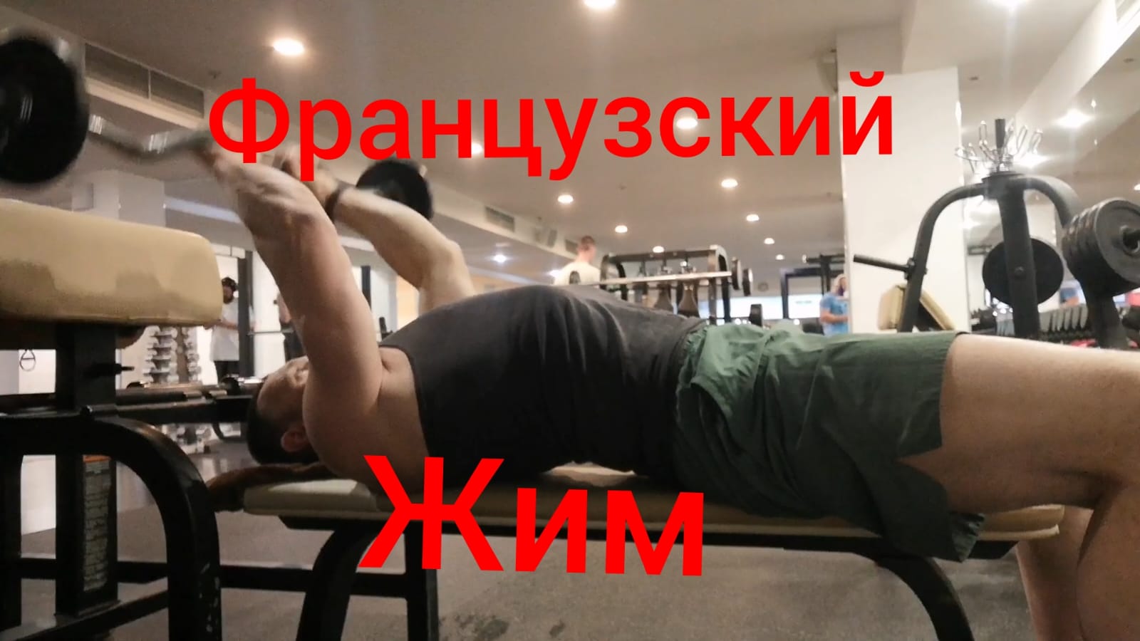 Французский жим со штангой 🏋️ лёжа/Качаем трицепс #трицепс #качаемруки смотреть онлайн