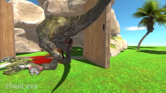 T-REX Vs CARNIVORE NEIGHBORS ARBS - Animal Revolt Battle Simulator