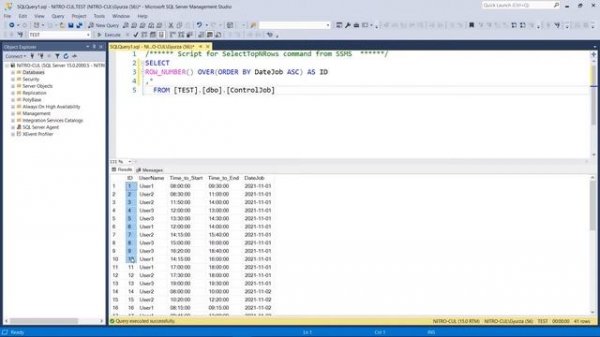 Функция ROW_NUMBER