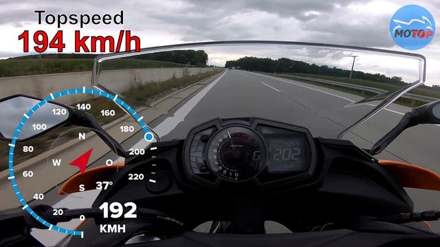 Kawasaki Ninja 650 - TOPSPEED on Autobahn - GPS 199km/h смотреть онлайн