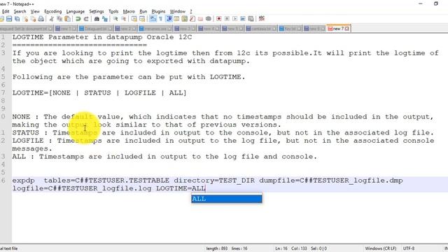 Oracle 12C Datapump New Feature - LOGTIME Paramater смотреть онлайн