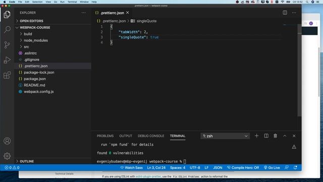 Webpack  Prettier Автоформатирование кода 28