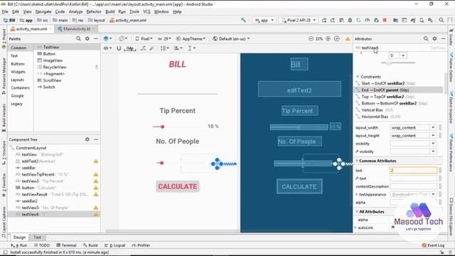 Tip Calculate App Coding using Kotlin part 2 | Build Your First App | Kotlin Programming смотреть онлайн